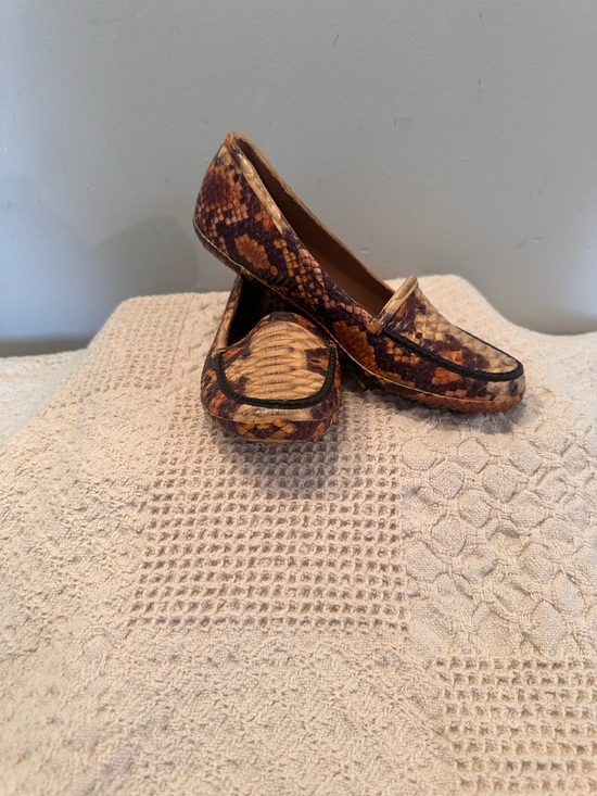 Surell Shoes - Arthur Joseph for Surell Vintage Snakeskin Pattern Loafers